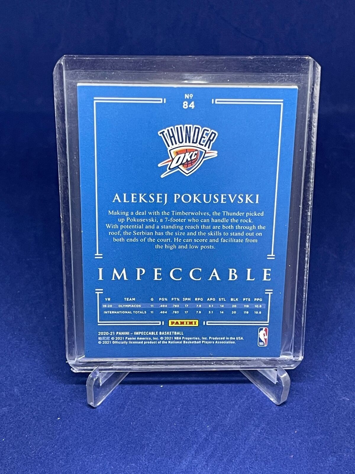 ALEKSEJ POKUSEVSKI 2020-21 PANINI IMPECCABLE ROOKIE RC #D 69/75