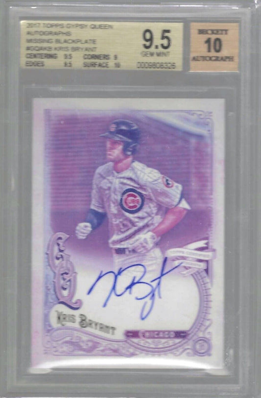 KRIS BRYANT 2017 TOPPS GYPSY QUEEN MISSING BACKPLATE AUTO BGS 9.5 10 AU POP 11