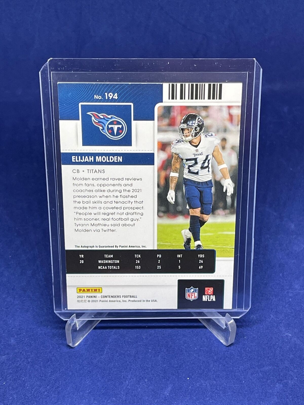 ELIJAH MOLDEN 2021 PANINI CONTENDERS ROOKIE TICKET AUTO RC #194
