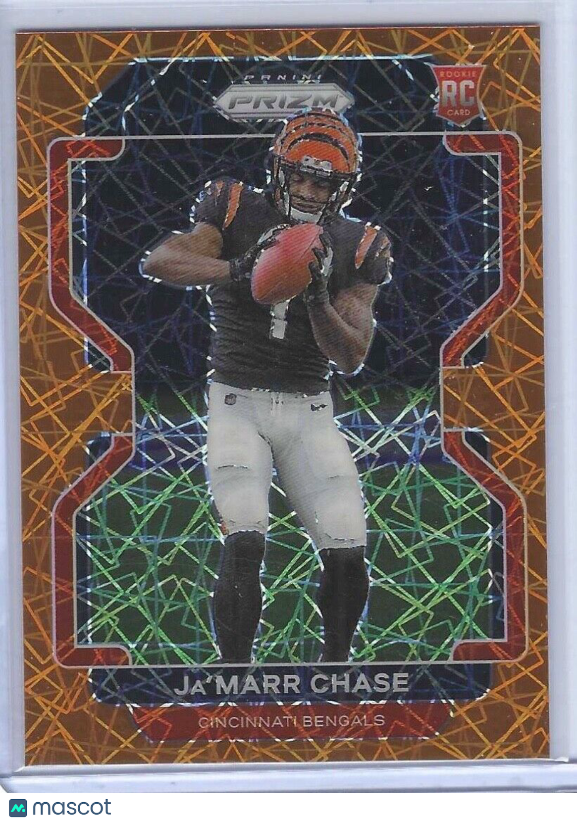 JA'MARR CHASE 2021 PANINI PRIZM ORANGE LAZER PRIZM ROOKIE RC #337