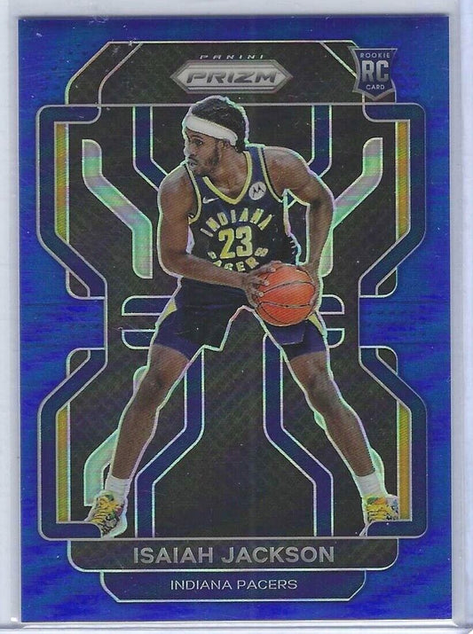 ISAIAH JACKSON 2021-22 PANINI PRIZM BLUE PRIZM ROOKIE RC #D 045/199