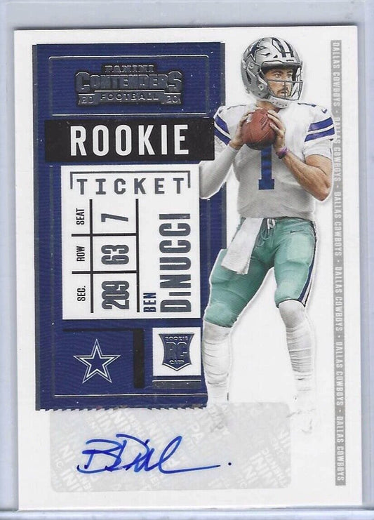 BEN DINUCCI 2020 CONTENDERS ROOKIE TICKET AUTO RC #217