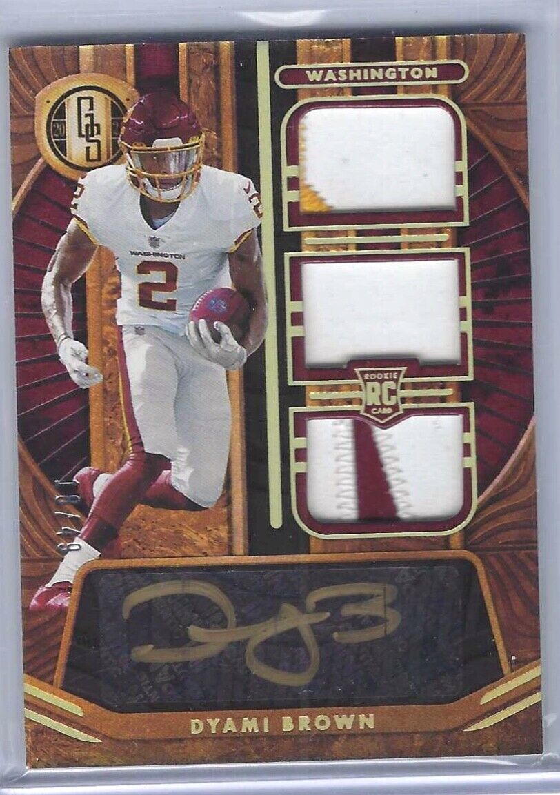 DYAMI BROWN 2021 PANINI GOLD STANDARD ROOKIE TRIPLE PATCH AUTO RC #D 18/49