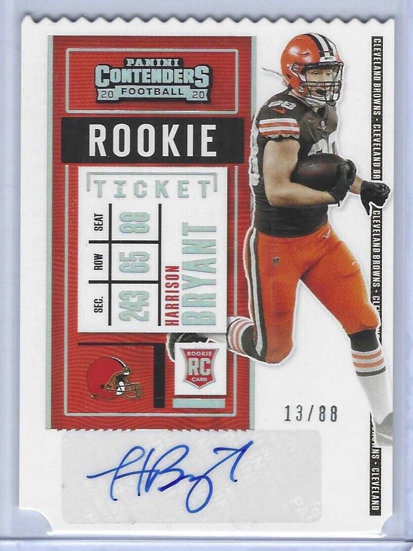HARRISON BRYANT 2020 CONTENDERS DIE CUT ROOKIE TICKET STUB AUTO RC #D 13/88