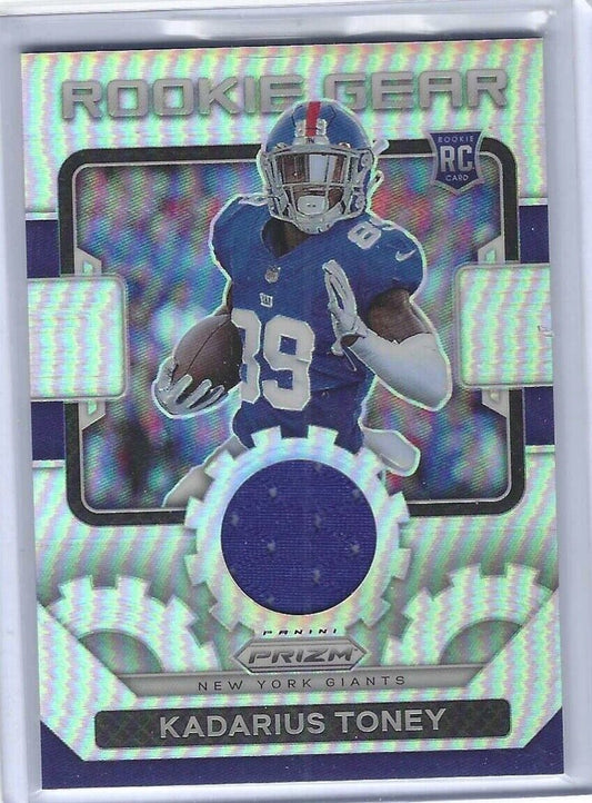 KADARIUS TONEY 2021 PANINI PRIZM SILVER PRIZM ROOKIE GEAR JERSEY PATCH RC #RG-12
