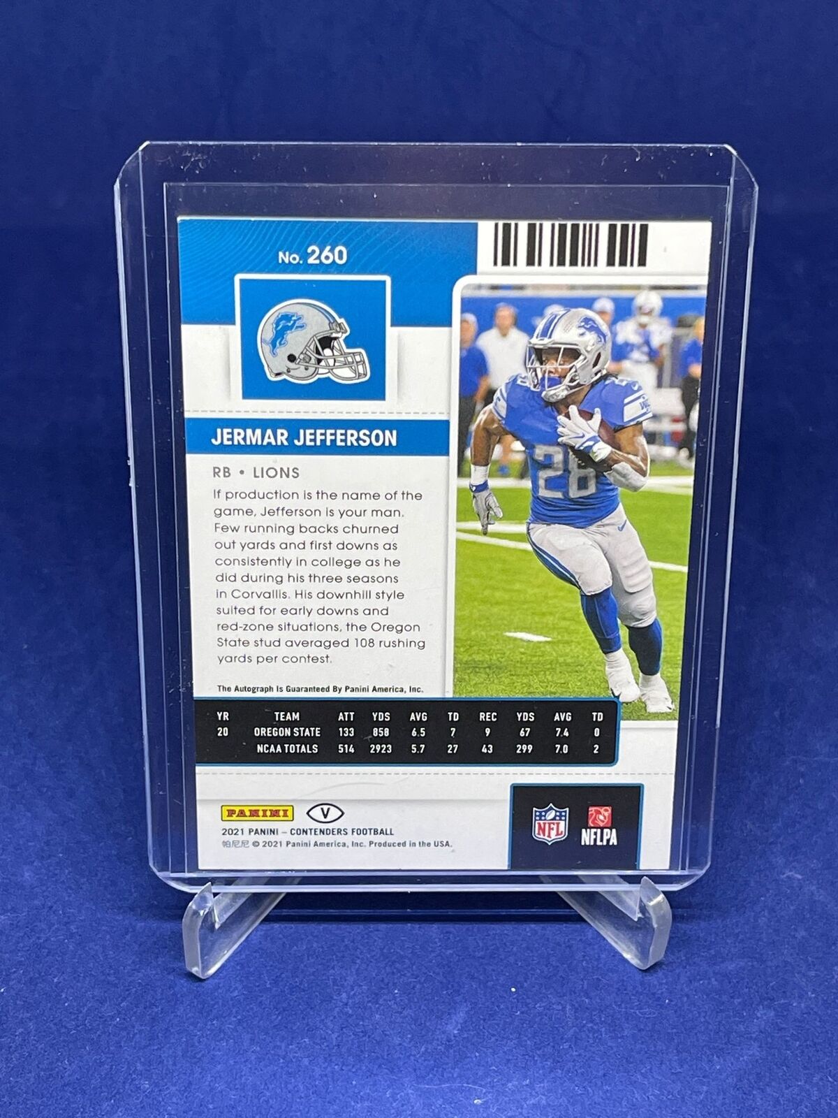 JERMAR JEFFERSON 2021 PANINI CONTENDERS ROOKIE TICKET AUTO VARIATION RC #260