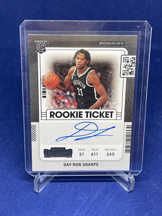 DAY'RON SHARPE 2021-22 PANINI CONTENDERS ROOKIE TICKET ON CARD AUTO RC #129