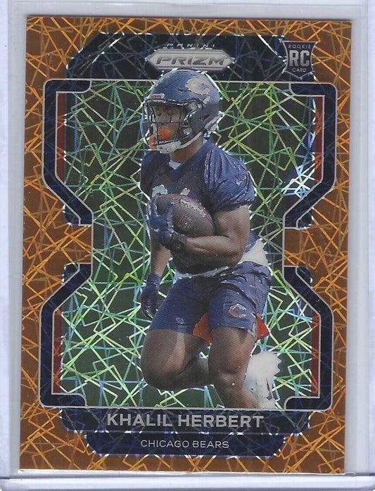 KHALIL HERBERT 2021 PANINI PRIZM ORANGE LAZER PRIZM ROOKIE RC #425