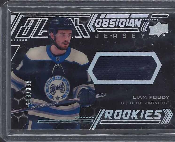 LIAM FOUDY 2020-21 UPPER DECK UD BLACK OBSIDIAN ROOKIE JERSEY RC #D 213/399