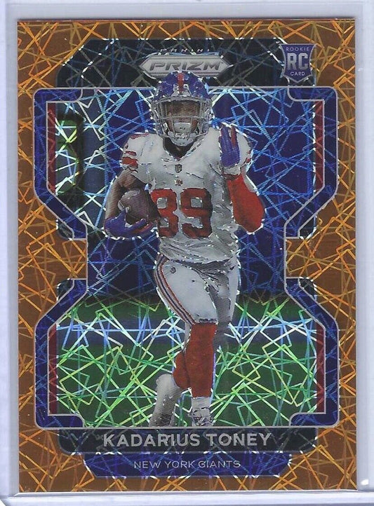 KADARIUS TONEY 2021 PANINI PRIZM ORANGE LAZER PRIZM ROOKIE RC #342