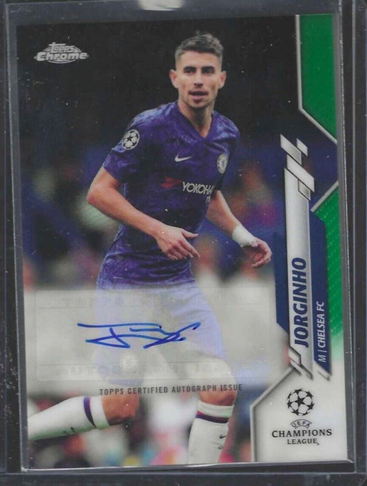 JORGINHO 2019-20 TOPPS CHROME UEFA GREEN REFRACTOR AUTO #D 47/99