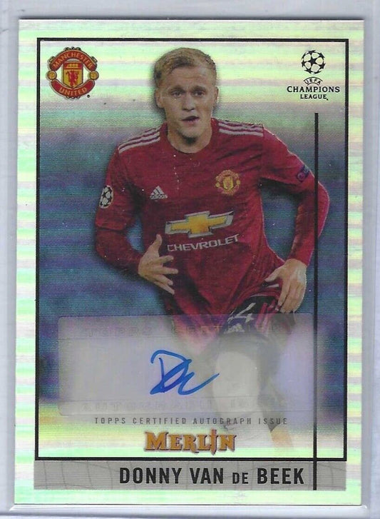 DONNY VAN DE BEEK 2020-21 TOPPS MERLIN CHROME SILVER REFRACTOR AUTO #BCA-DV