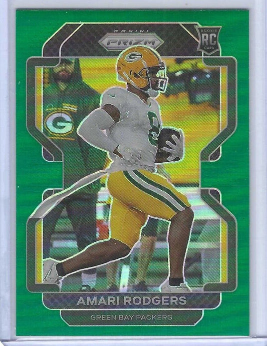 AMARI RODGERS 2021 PANINI PRIZM GREEN PRIZM ROOKIE RC #405