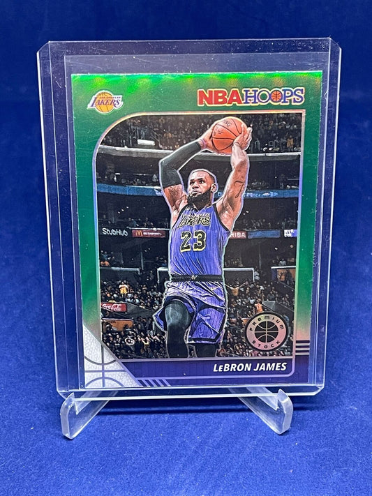 LEBRON JAMES 2019-20 PANINI NBA HOOPS PREMIUM STOCK GREEN PRIZM #87