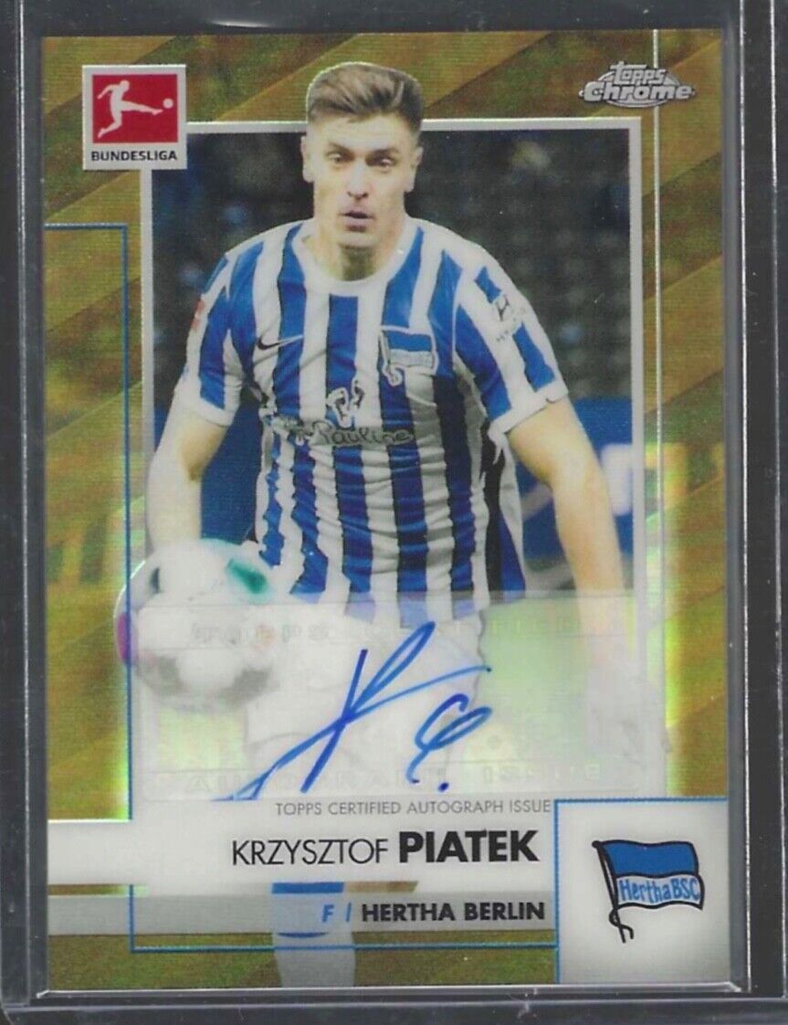 KRZYSZTOF PIATEK 2020-21 TOPPS CHROME BUNDESLIGA GOLD REFRACTOR AUTO #D /60