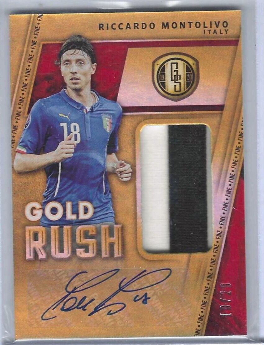 RICCARDO MONTOLIVO 2019-20 PANINI GOLD STANDARD GOLD RUSH PATCH AUTO #D 18/29