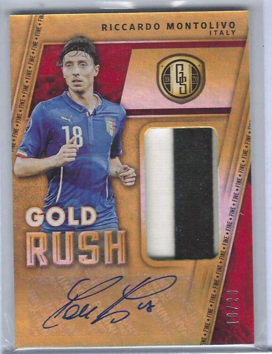 RICCARDO MONTOLIVO 2019-20 PANINI GOLD STANDARD GOLD RUSH PATCH AUTO #D 18/29