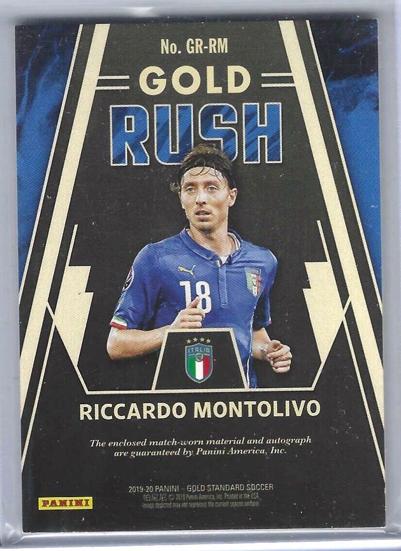 RICCARDO MONTOLIVO 2019-20 PANINI GOLD STANDARD GOLD RUSH PATCH AUTO #D 18/29
