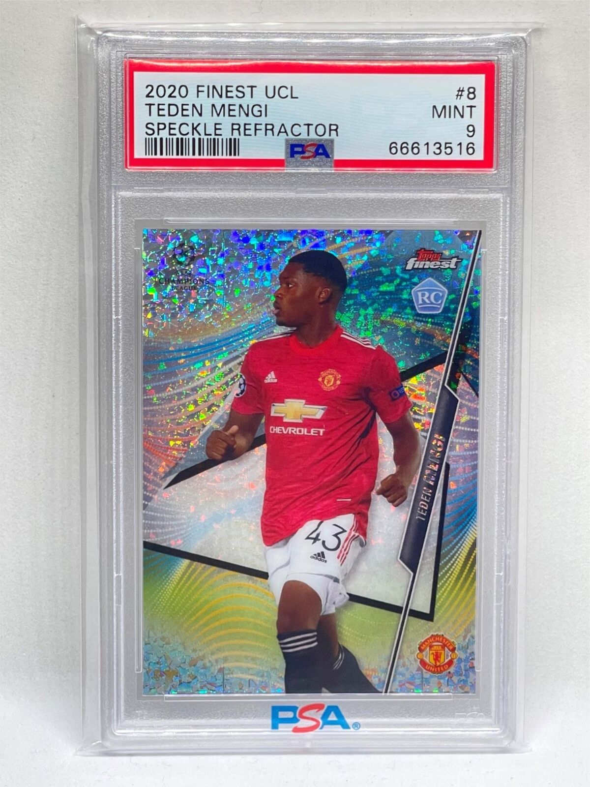 TEDEN MENGI 2020 TOPPS FINEST UCL SPECKLE REFRACTOR ROOKIE RC /175 PSA 9 POP 2