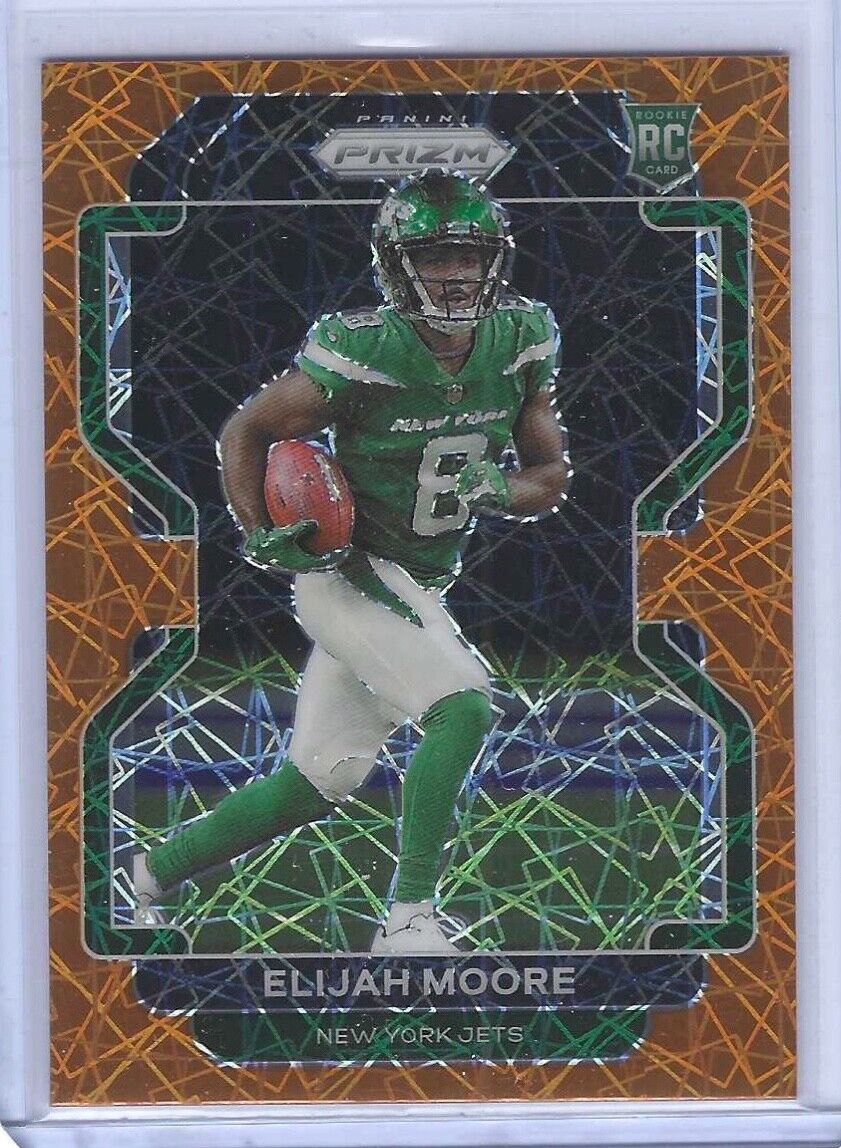 ELIJAH MOORE 2021 PANINI PRIZM ORANGE LAZER PRIZM ROOKIE RC #346