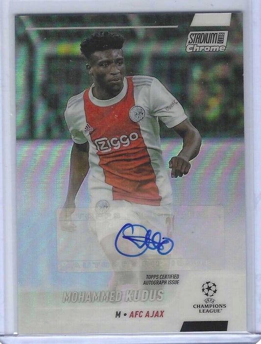 MOHAMMED KUDUS 2021-22 TOPPS STADIUM CLUB CHROME REFRACTOR AUTO #CA-MK