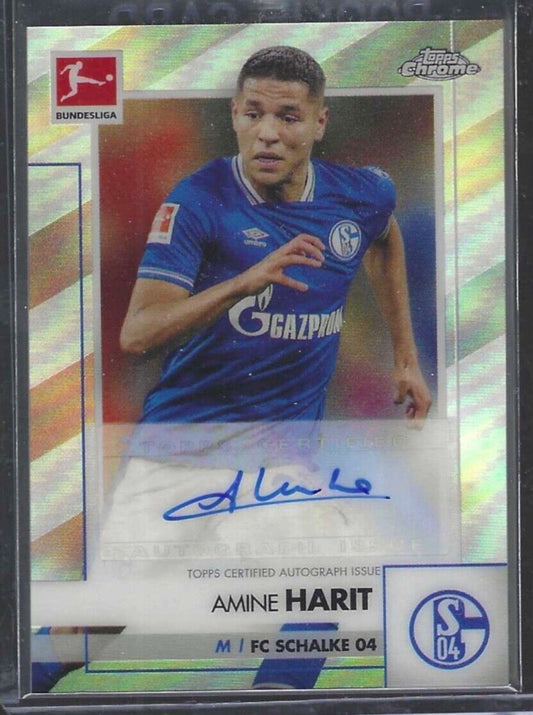 AMINE HARIT 2020-21 TOPPS CHROME BUNDESLIGA SILVER REFRACTOR AUTO #BCA-AHAR