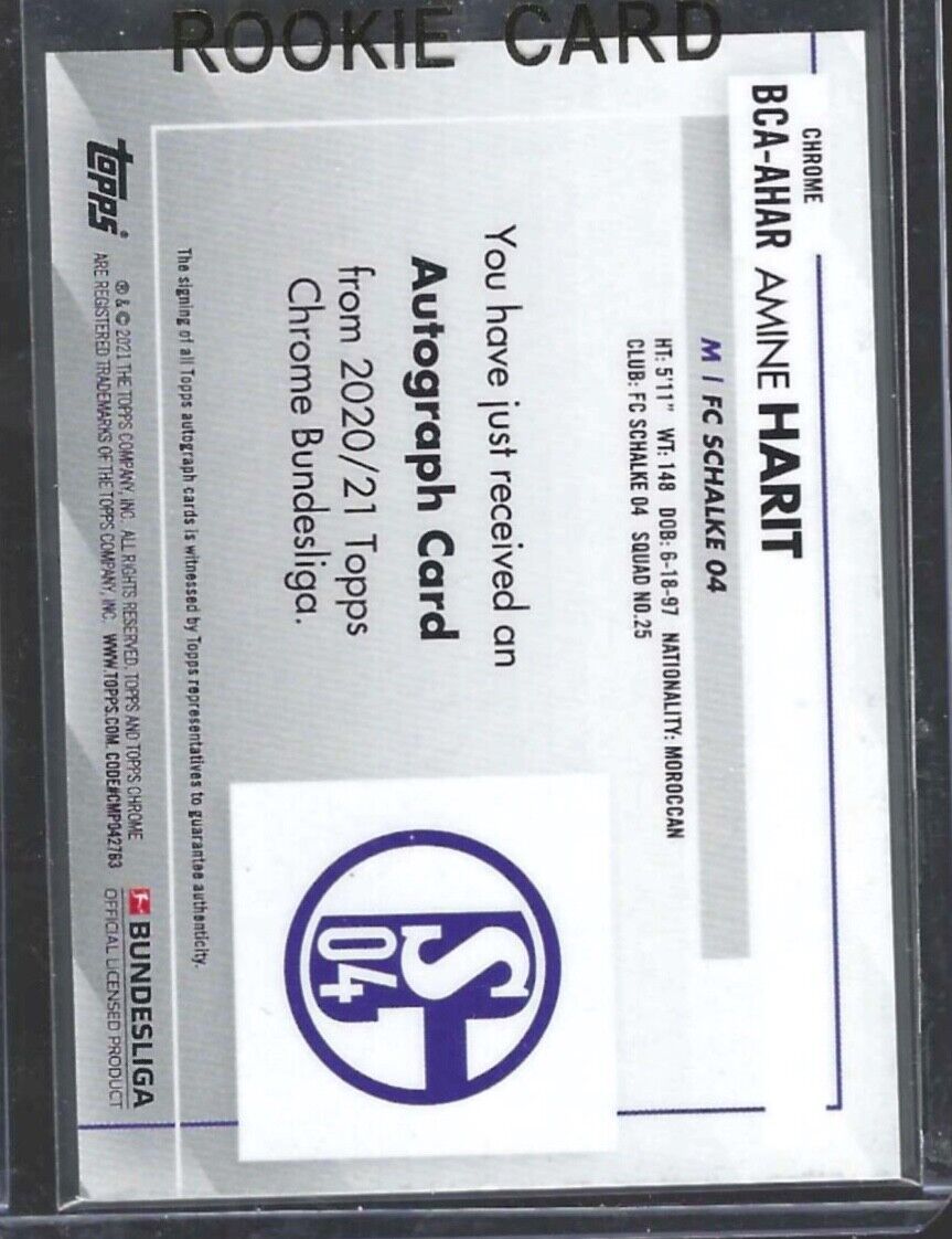 AMINE HARIT 2020-21 TOPPS CHROME BUNDESLIGA SILVER REFRACTOR AUTO #BCA-AHAR