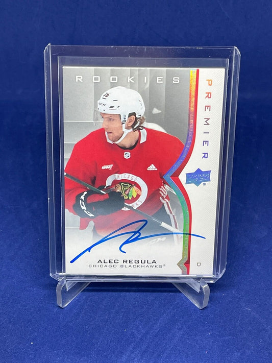 ALEC REGULA 2020-21 UPPER DECK PREMIER ROOKIE ON CARD AUTO RC #71