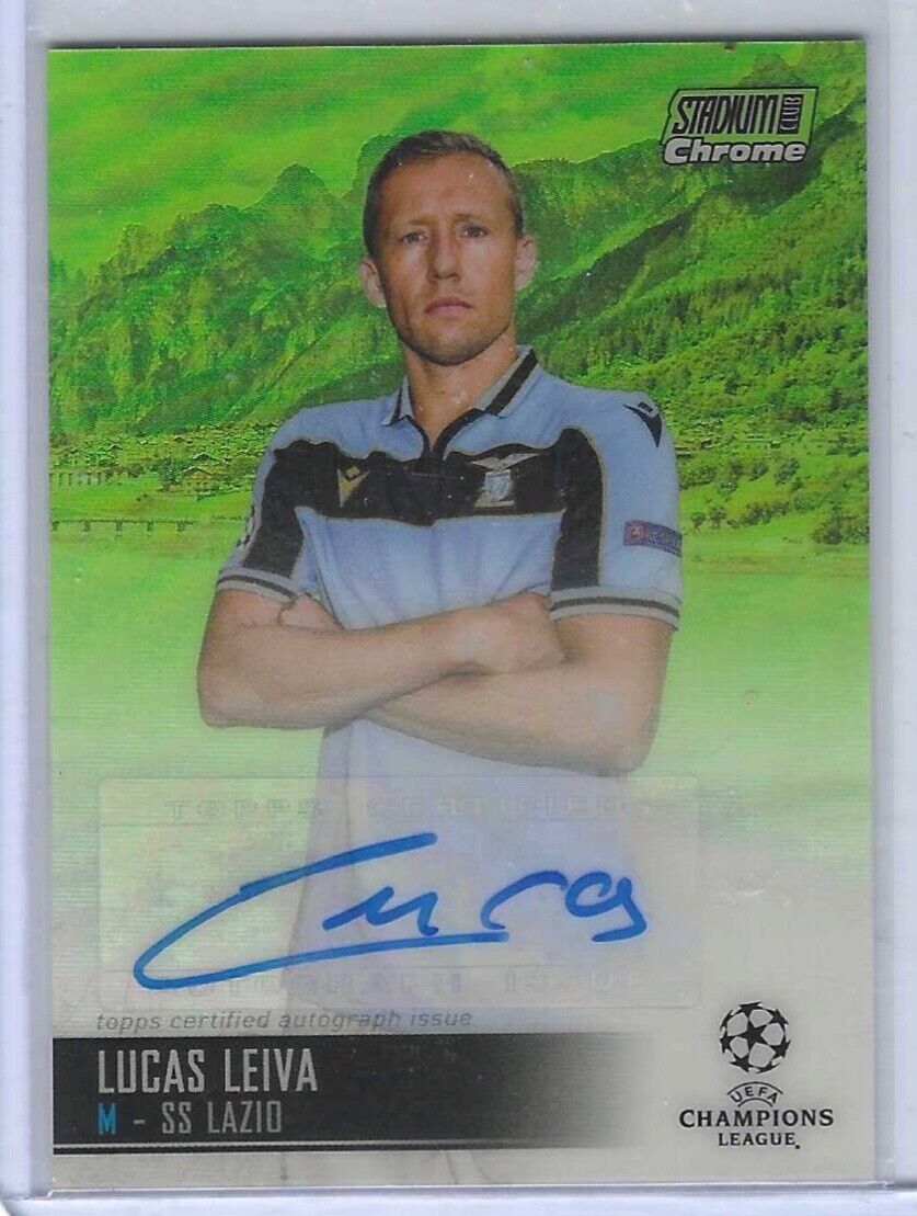 LUCAS LEIVA 2020-21 TOPPS STADIUM CLUB CHROME GREEN REFRACTOR AUTO #D 01/99