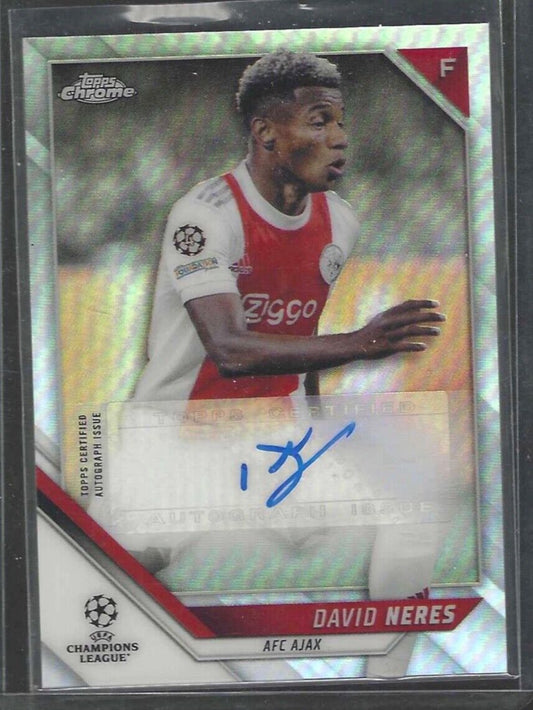 DAVID NERES 2021-22 TOPPS CHROME UEFA SILVER REFRACTOR AUTO #CA-DN