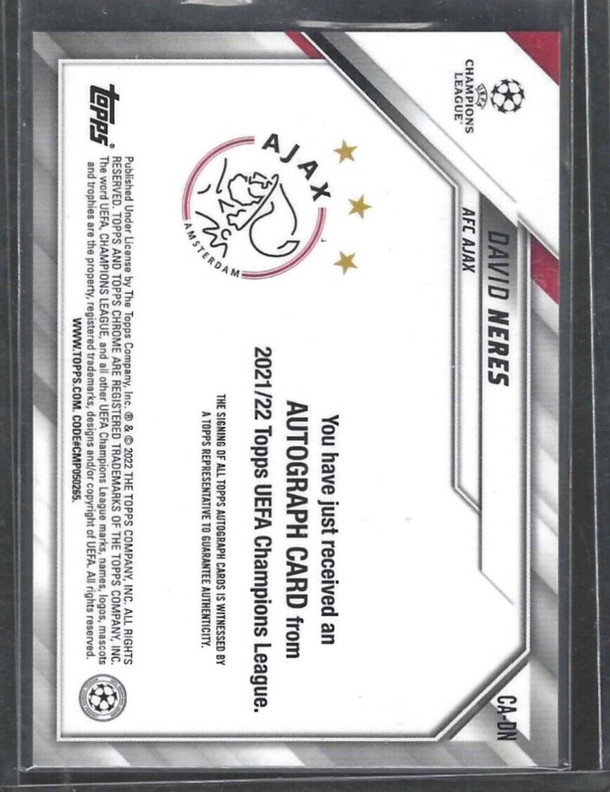 DAVID NERES 2021-22 TOPPS CHROME UEFA SILVER REFRACTOR AUTO #CA-DN