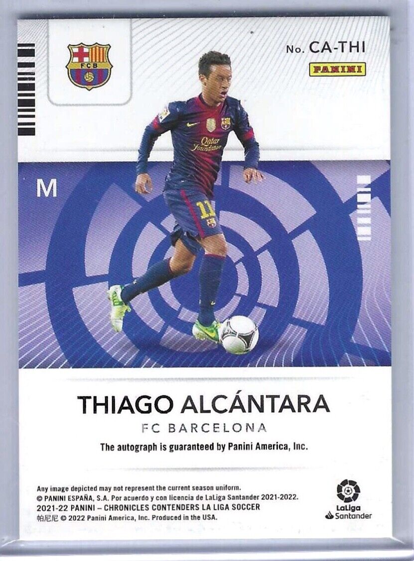 THIAGO ALCANTARA 2021-22 PANINI CHRONICLES CONTENDERS AUTO #D 017/389