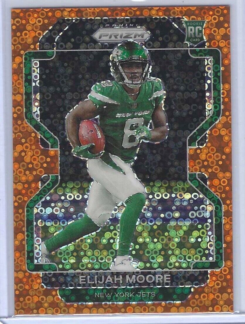ELIJAH MOORE 2021 PANINI PRIZM ORANGE DISCO PRIZM ROOKIE RC #346