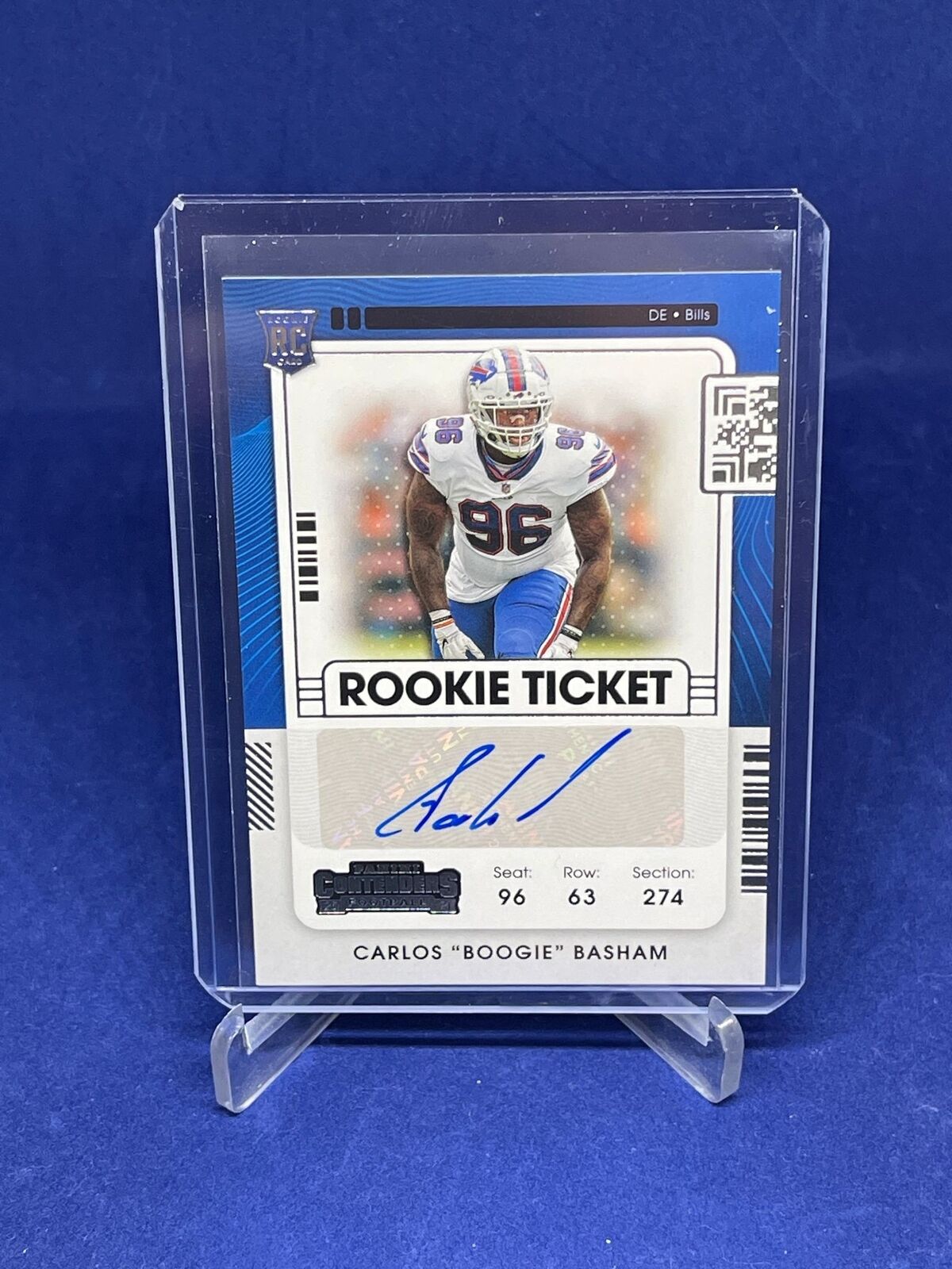 CARLOS "BOOGIE" BASHAM 2021 PANINI CONTENDERS ROOKIE TICKET AUTO RC #176