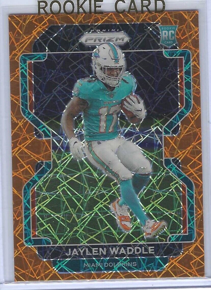 JAYLEN WADDLE 2021 PANINI PRIZM ORANGE LAZER PRIZM ROOKIE RC #338