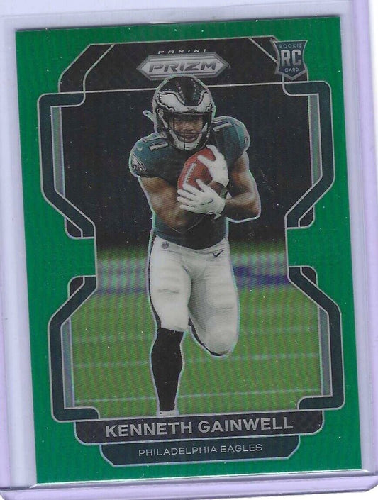KENNETH GAINWELL 2021 PANINI PRIZM GREEN PRIZM ROOKIE RC #369