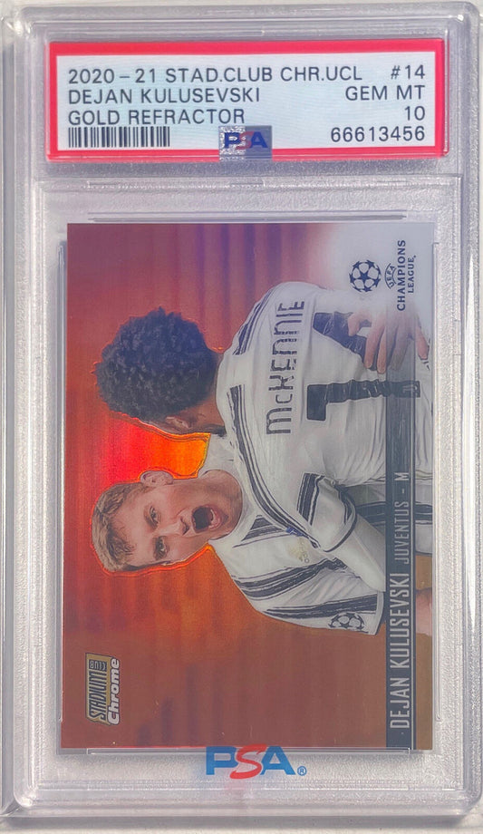 DEJAN KULUSEVSKI 2020-21 STADIUM CLUB CHROME GOLD REFRACTOR /50 PSA 10 POP 1/1