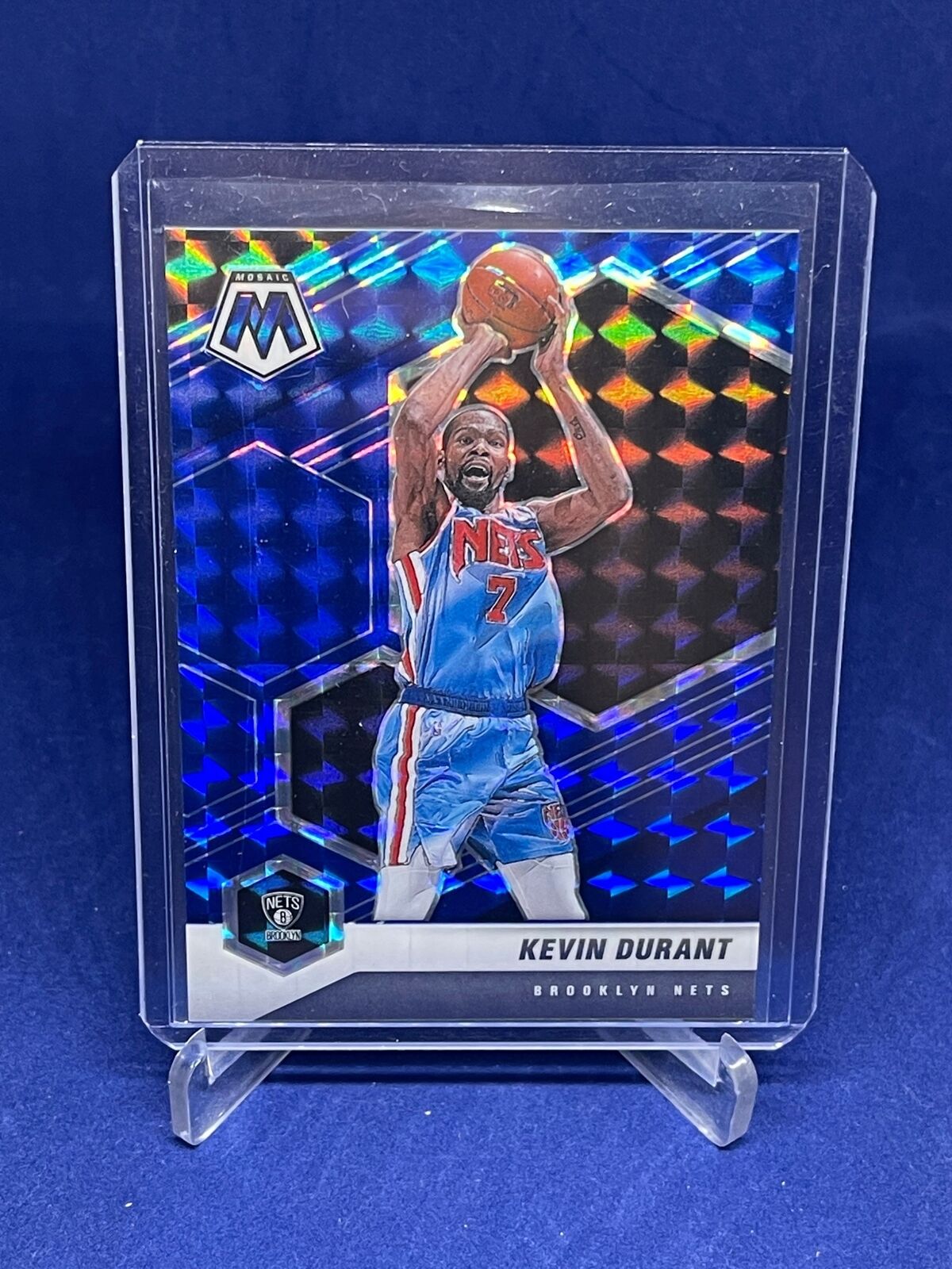 KEVIN DURANT 2020-21 PANINI MOSAIC BLUE PRIZM #D 47/99
