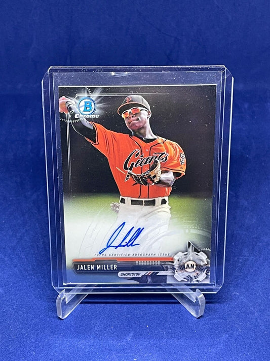 JALEN MILLER 2017 BOWMAN CHROME ON CARD AUTO PROSPECT