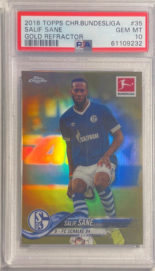 SALIF SANE 2018-19 TOPPS CHROME BUNDESLIGA GOLD REFRACTOR #D 3/50 PSA 10 POP 1/1