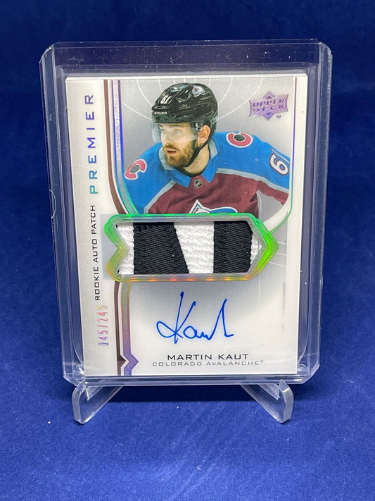 MARTIN KAUT 2020-21 UPPER DECK PREMIER RPA ROOKIE PATCH ONCARD AUTO RC #D 45/249
