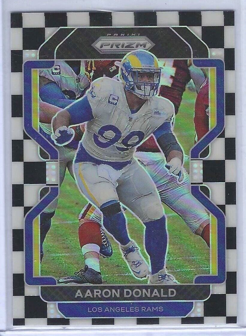 AARON DONALD 2021 PANINI PRIZM BLACK AND WHITE CHECKERBOARD SSP #69