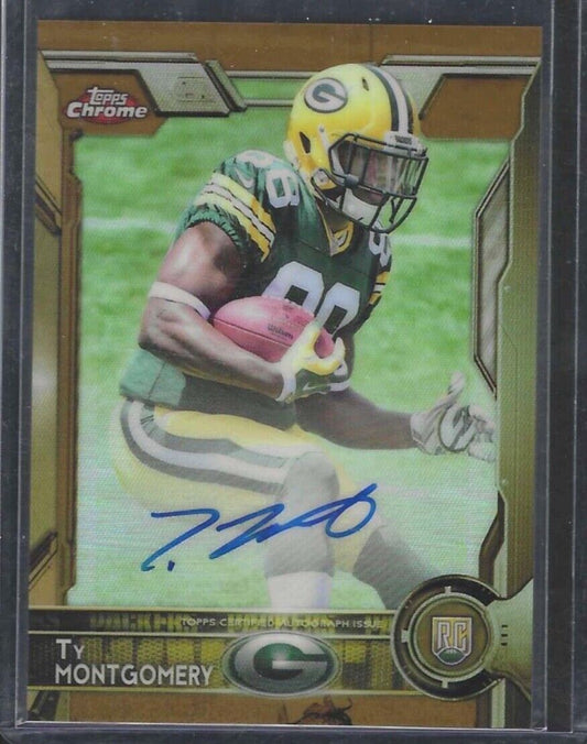 TY MONTGOMERY 2015 TOPPS CHROME GOLD REFRACTOR ROOKIE ON CARD AUTO RC #D 02/10