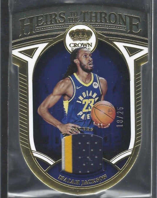 ISAIAH JACKSON 2021-22 CROWN ROYALE DIE CUT HEIRS TO THE THRONE PATCH RC #D /25