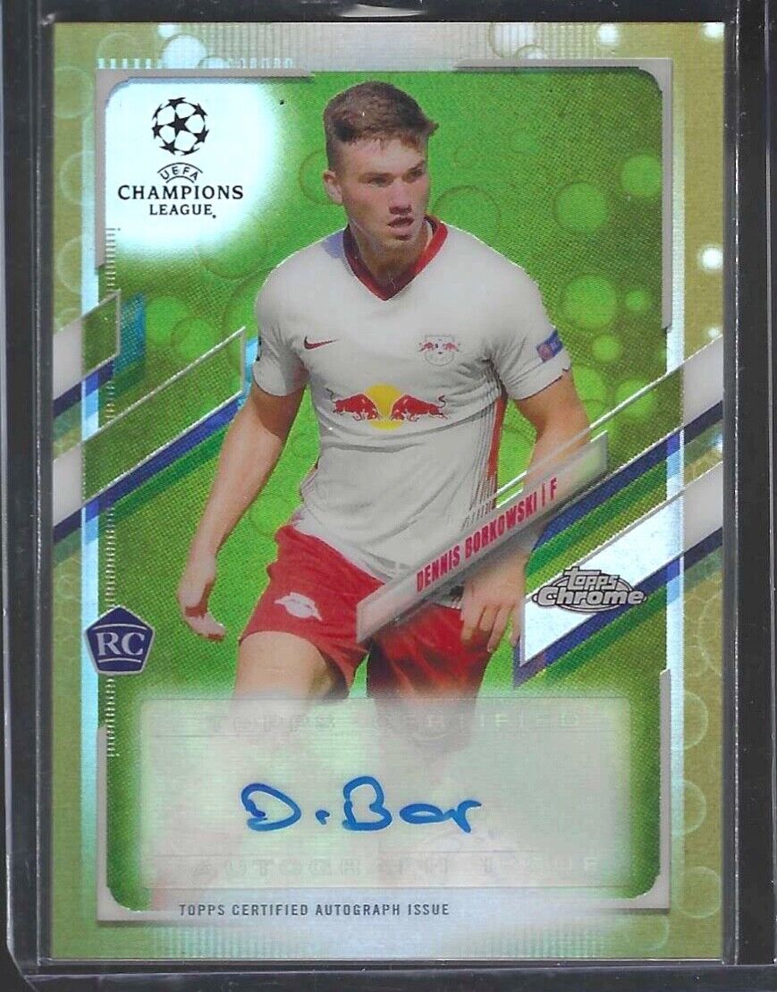DENNIS BORKOWSKI 2020-21 TOPPS CHROME GOLD BUBBLES REFRACTOR AUTO RC #CA-DB