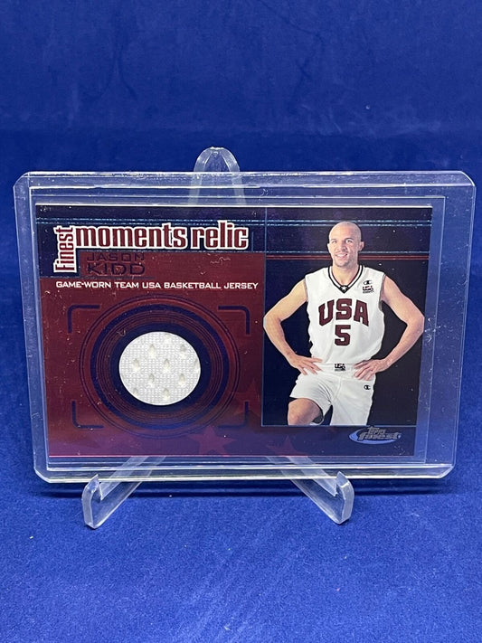 JASON KIDD 2000-01 TOPPS FINEST MOMENTS RELIC GAME USED USA JERSEY CARD
