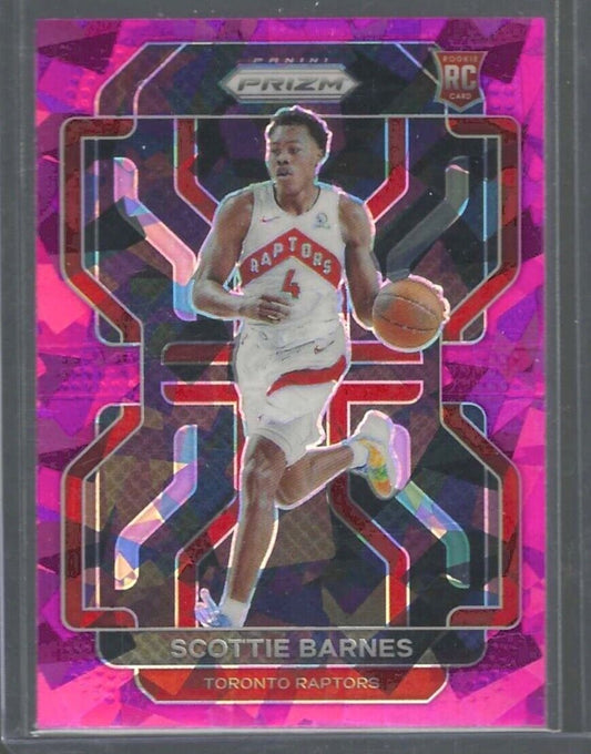 SCOTTIE BARNES 2021-22 PANINI PRIZM PINK CRACKED PRIZMS ROOKIE RC #320
