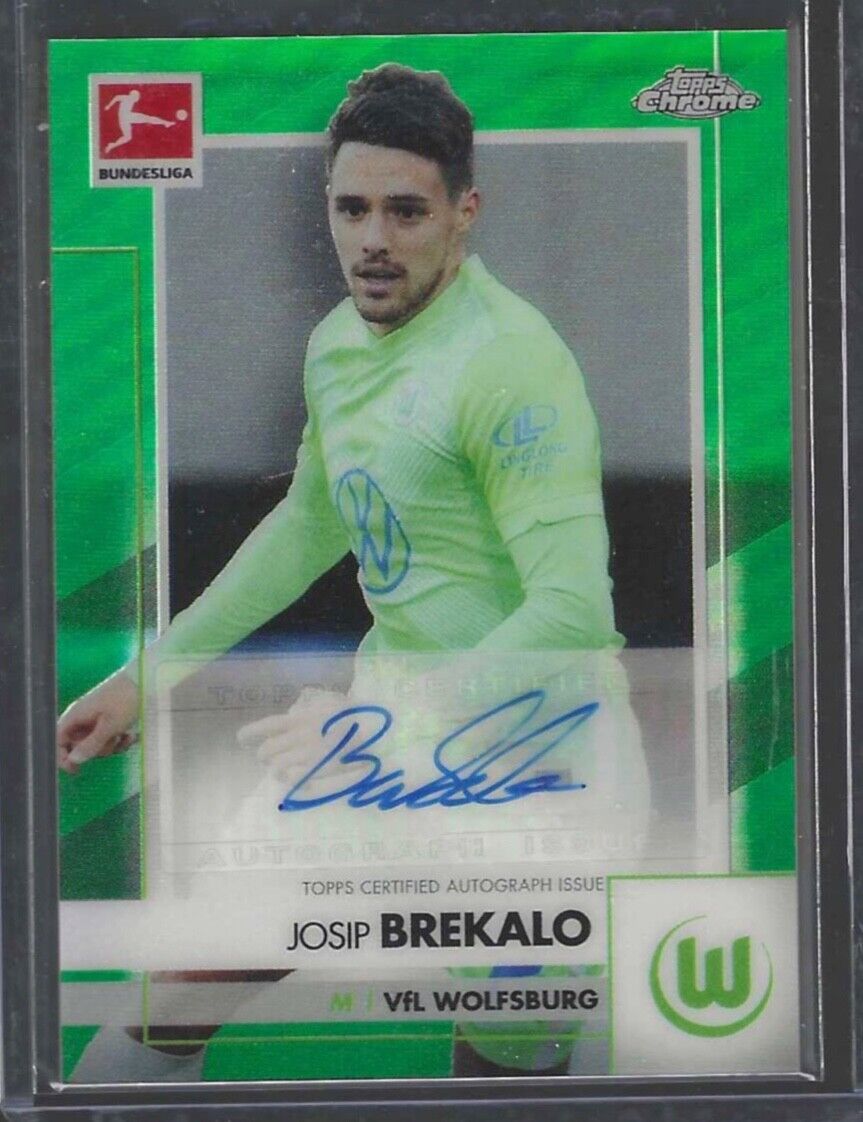 JOSIP BREKALO 2020-21 TOPPS CHROME BUNDESLIGA GREEN REFRACTOR AUTO #D 19/99