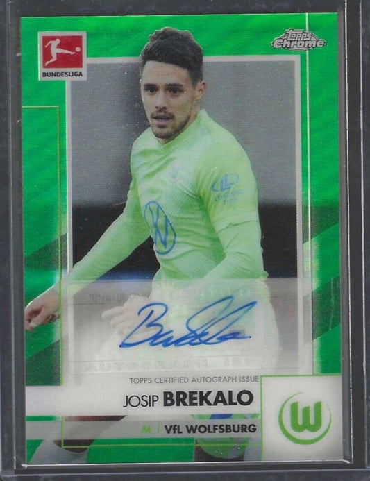 JOSIP BREKALO 2020-21 TOPPS CHROME BUNDESLIGA GREEN REFRACTOR AUTO #D 19/99