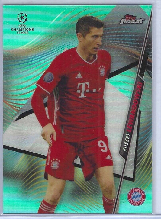 ROBERT LEWANDOWSKI 2020-21 TOPPS FINEST UEFA AQUA REFRACTOR #D 67/75